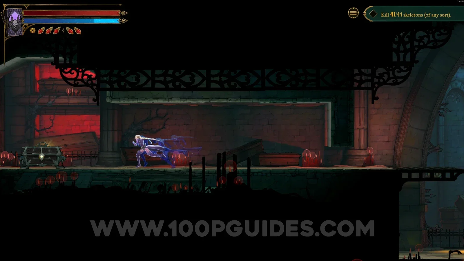 Castlevania Belmont's Curse Mass Grave: heading left past the Haunted Coffin toward the relic chest