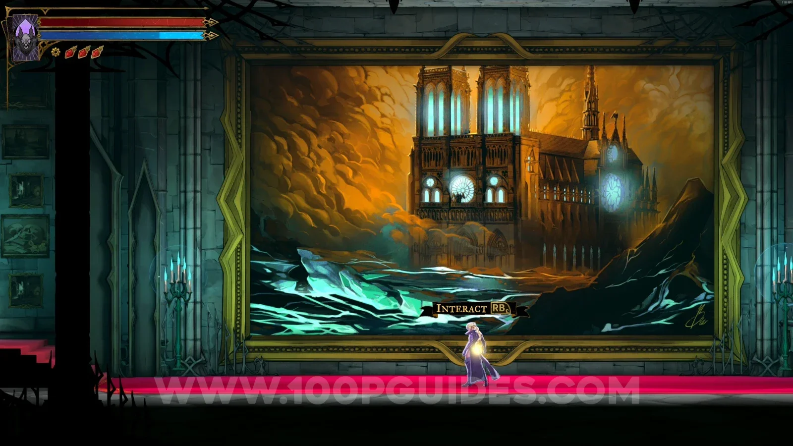 Castlevania Belmonts Curse: arriving at the Notre-Dame entrance after using the painting