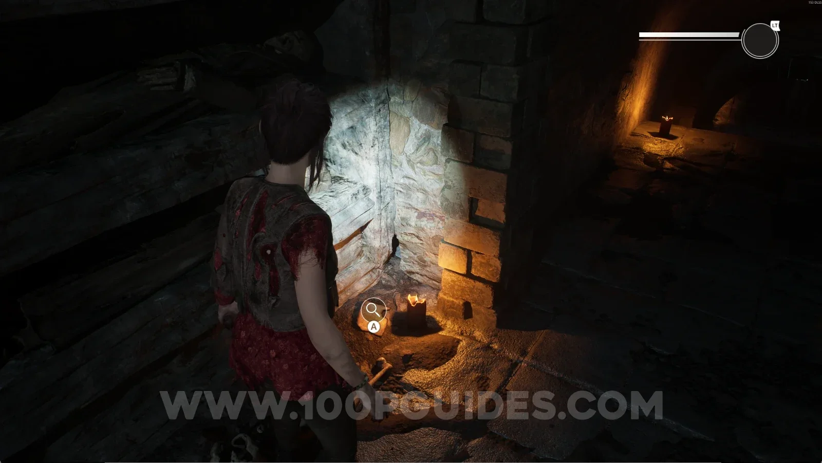 Remothered: Red Nuns Legacy Catacombs: the flight of stairs past the opened gate