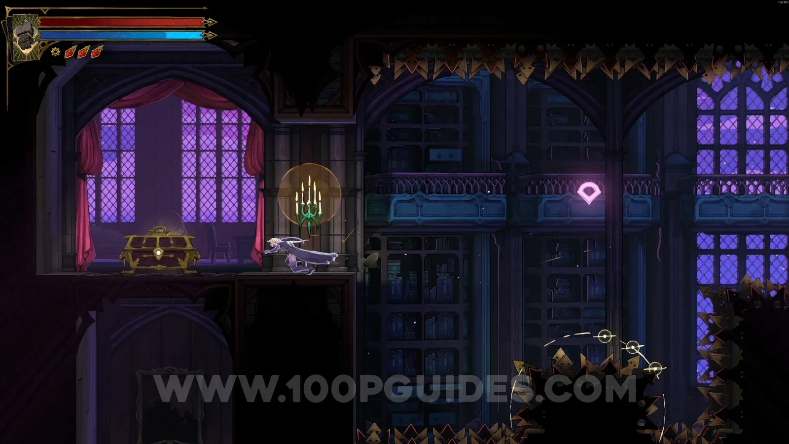 Castlevania Belmont's Curse Fine Arts Shelves: chest with Weapon #1 Thorn Whip at the end of the area