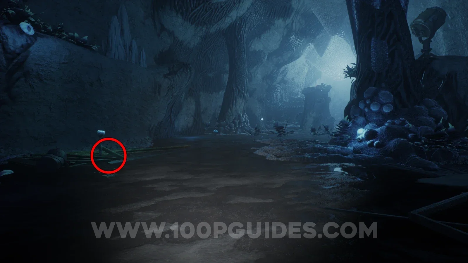 Terrible Lizards Chapter 4: It's everywhere note on some planks of wood on the left after the opening chase