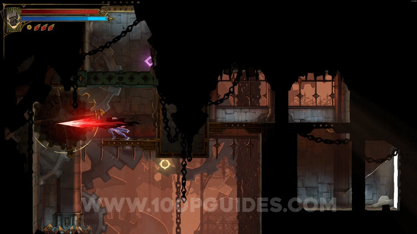 Castlevania Belmont's Curse Serpent Pinion: climbing up after spinning the gear