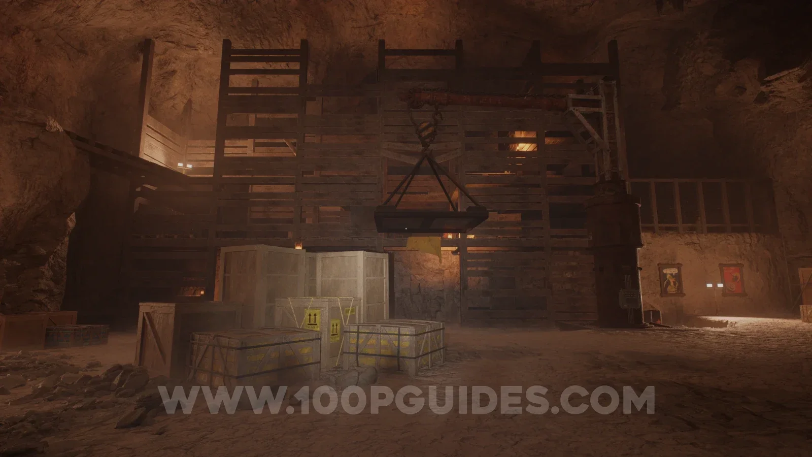 Terrible Lizards Chapter 2: short ladder on the second floor of the wooden structure at the bottom of the shaft