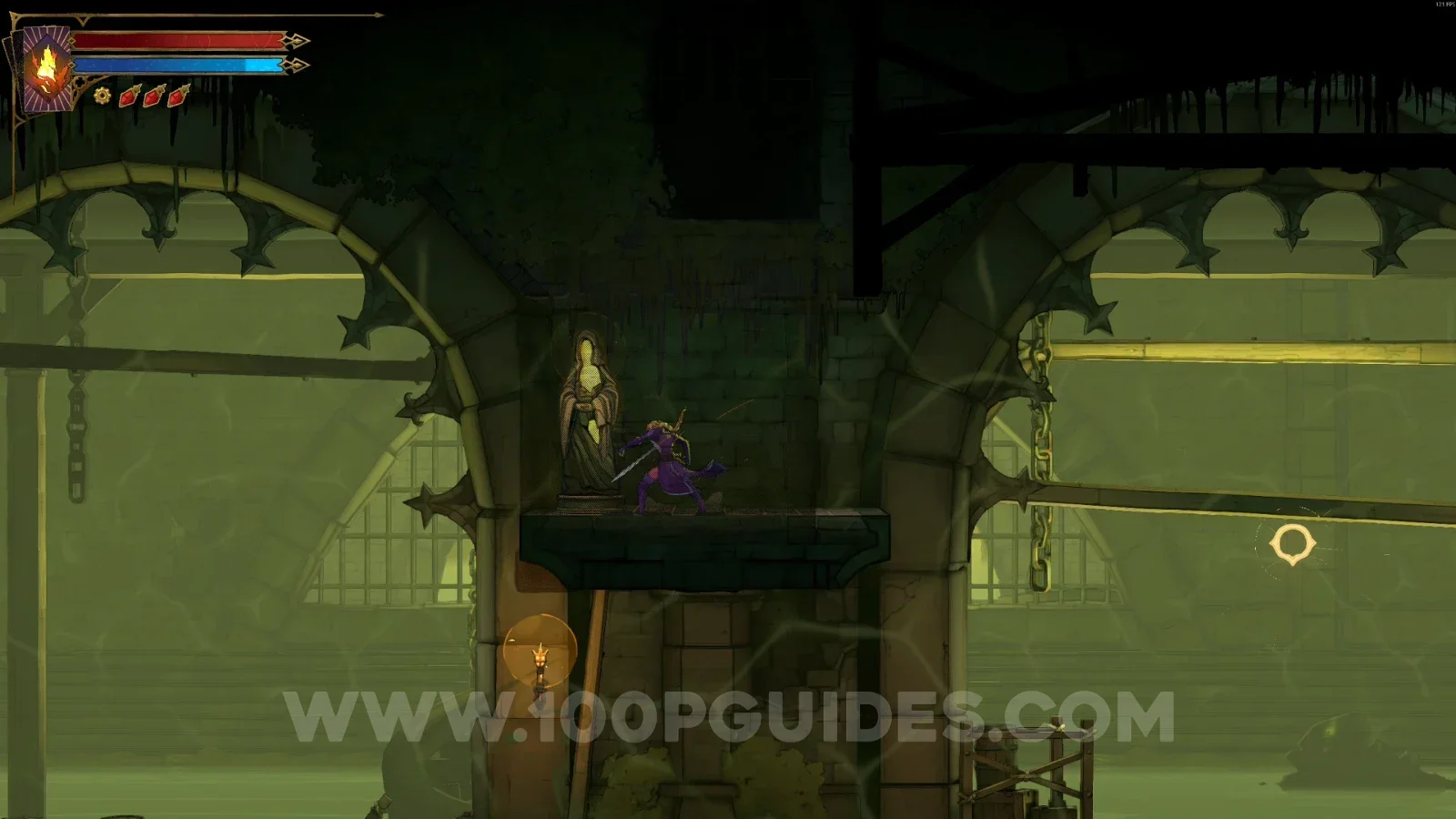 Castlevania Belmonts Curse Abandoned Sewers: XP Statue #26 in the marked area