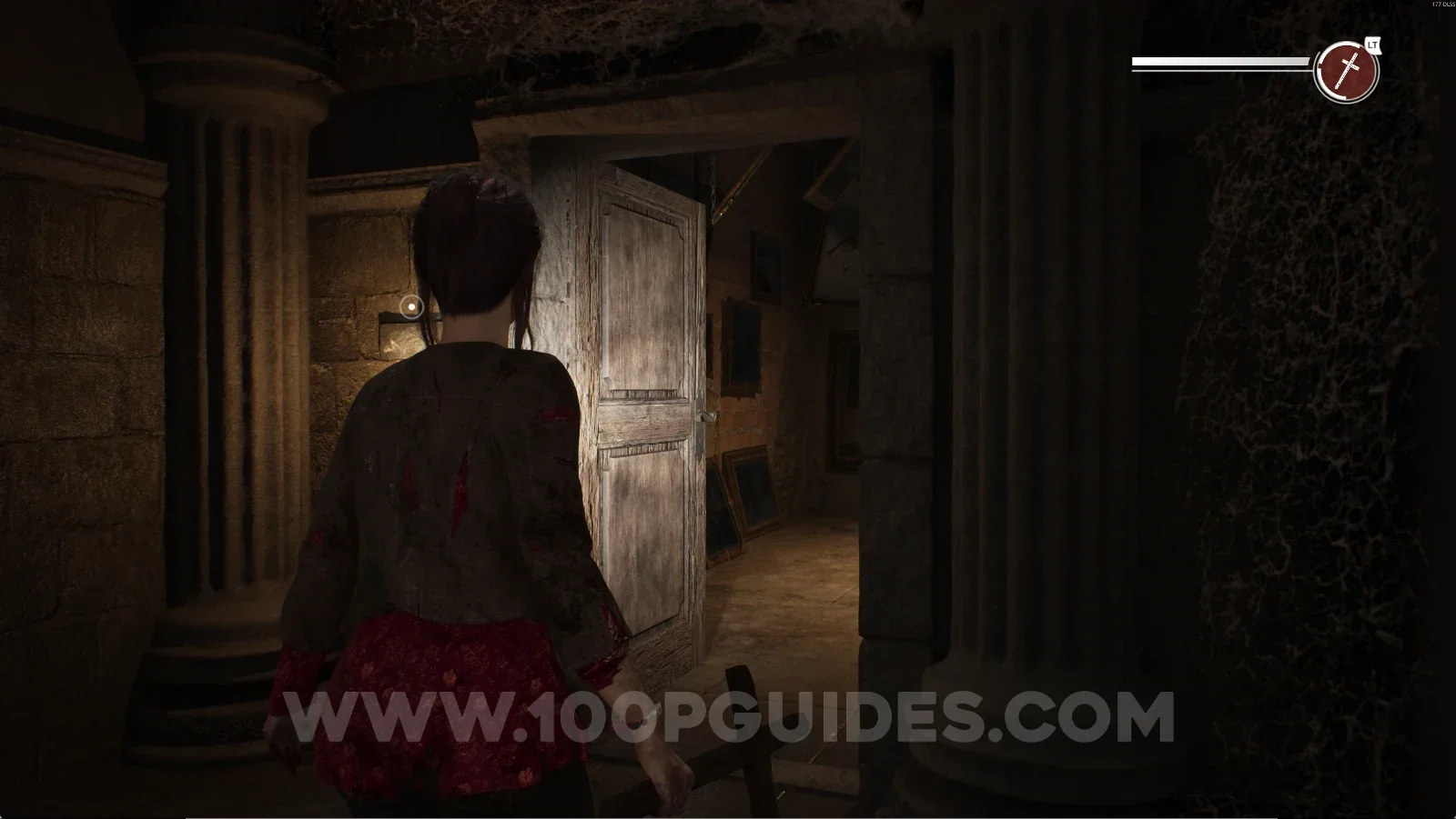 Remothered: Red Nuns Legacy Convent: the man going into a room after the mask