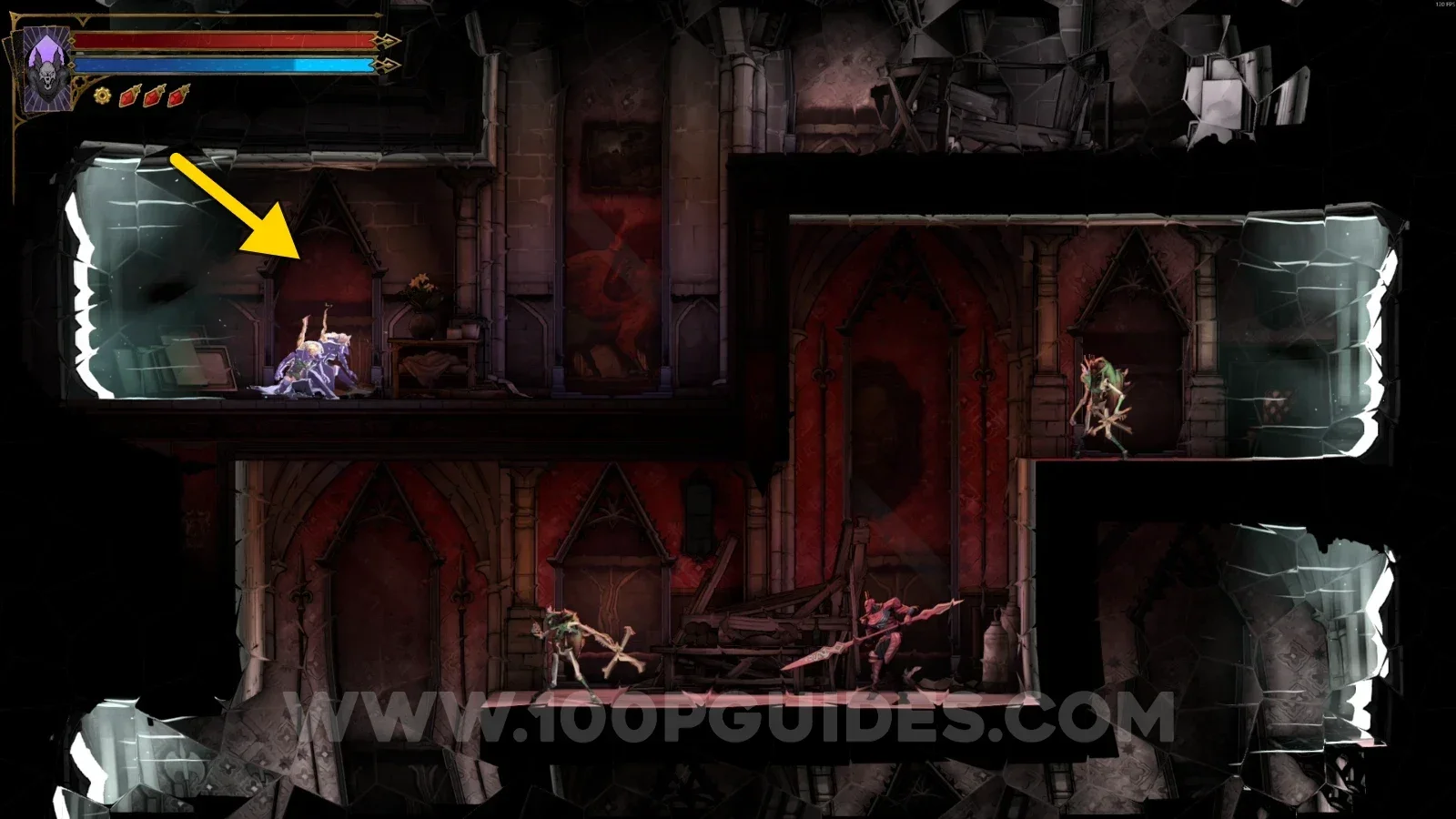 Castlevania Belmonts Curse Hall of Mirrors: crouching in front of the small mirror to teleport