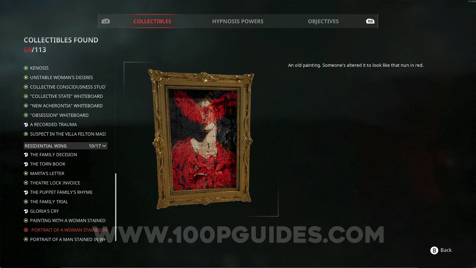 Remothered: Red Nuns Legacy Residential Wing #10: Portrait Of A Woman Stained In Red