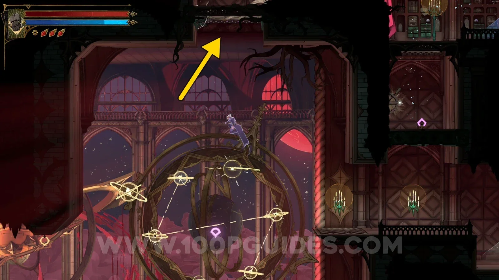 Castlevania Belmont's Curse Planetarium: launching yourself upward toward Wise Heart Fragment #2