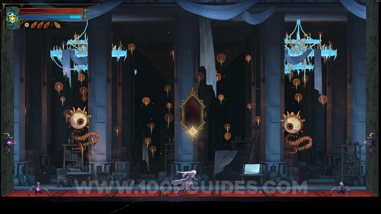 Castlevania Belmonts Curse Main Hall: climbing the platforms to unlock the shortcut back to the start