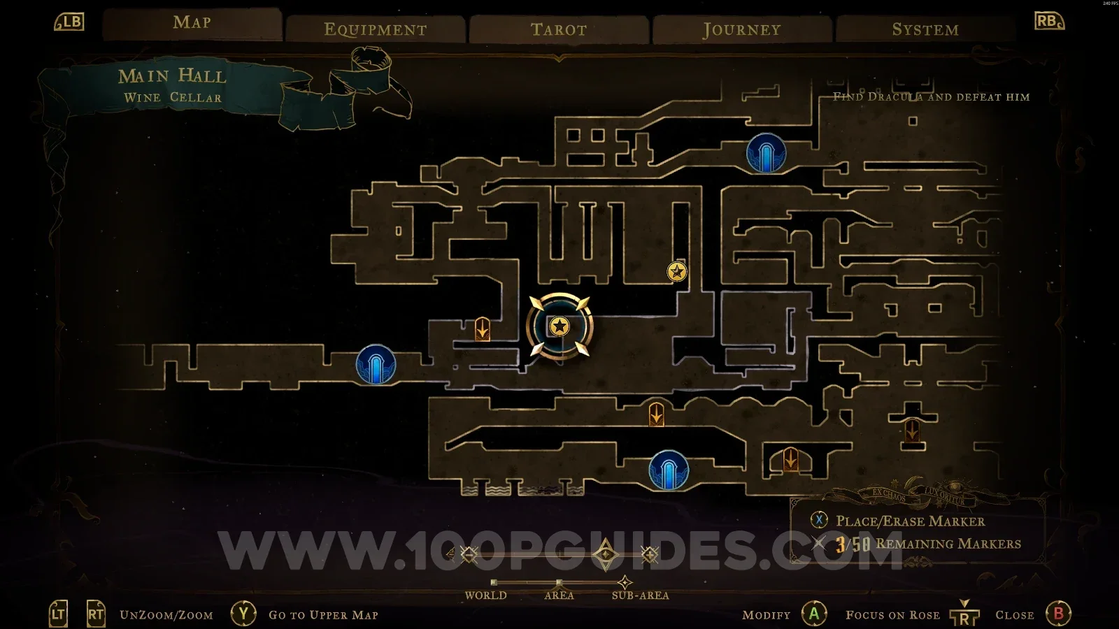 Castlevania Belmonts Curse Wine Cellar: map marking the area of Red Book #7