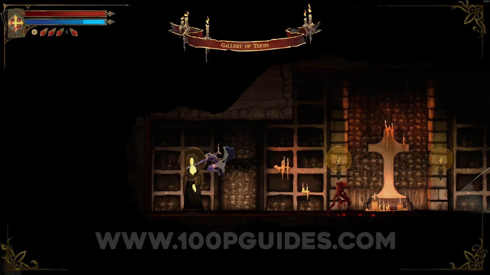 Castlevania Belmonts Curse Gallery Of Teeth: XP Statue #49 in the marked area