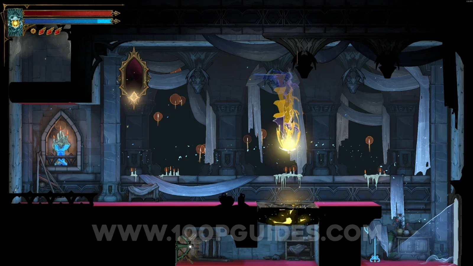 Castlevania Belmonts Curse Old Gallery: using the painting to break the floor, then pulling the lever