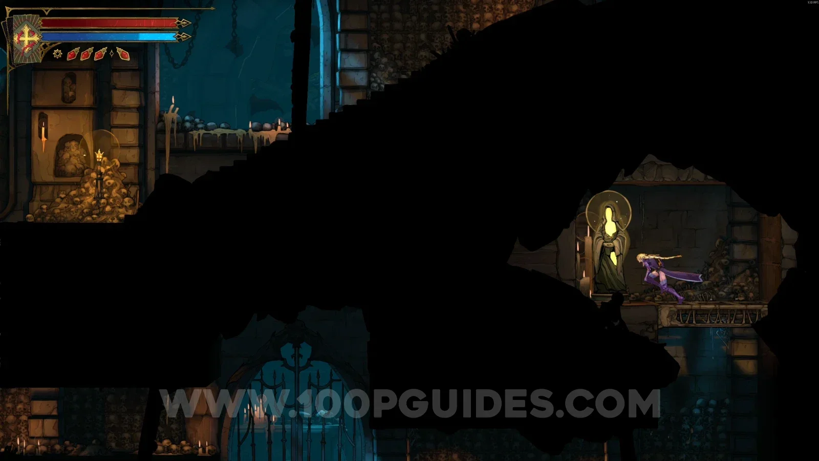 Castlevania Belmonts Curse Catacomb Entrance: XP Statue #2 just above the platform in the secret room
