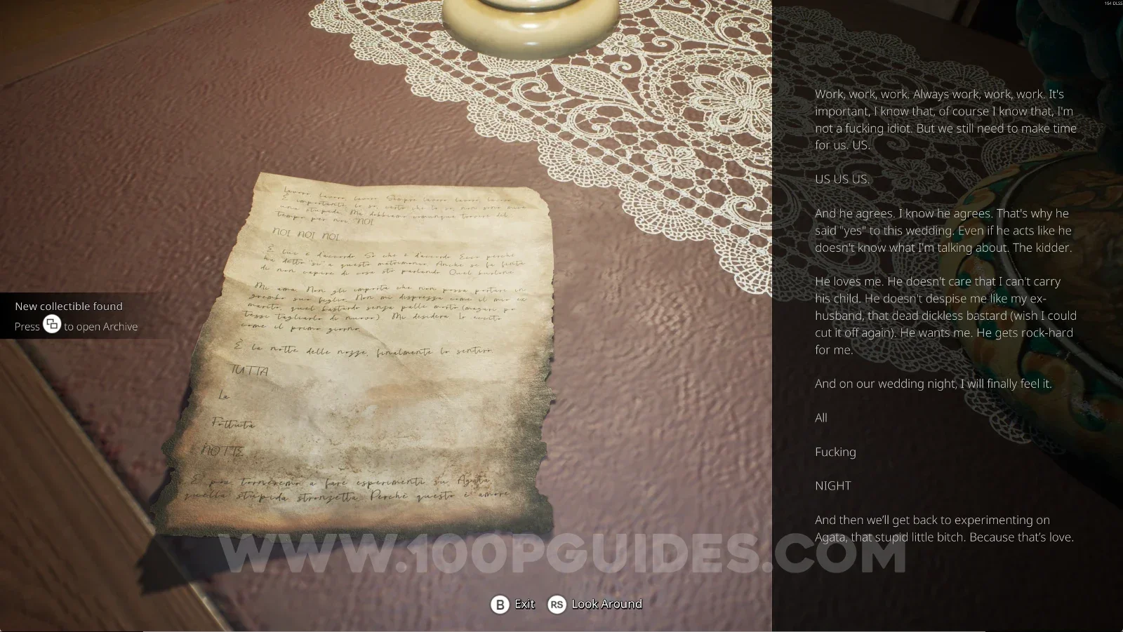 Remothered: Red Nuns Legacy: Unstable Woman's Desires on top of the revealed table