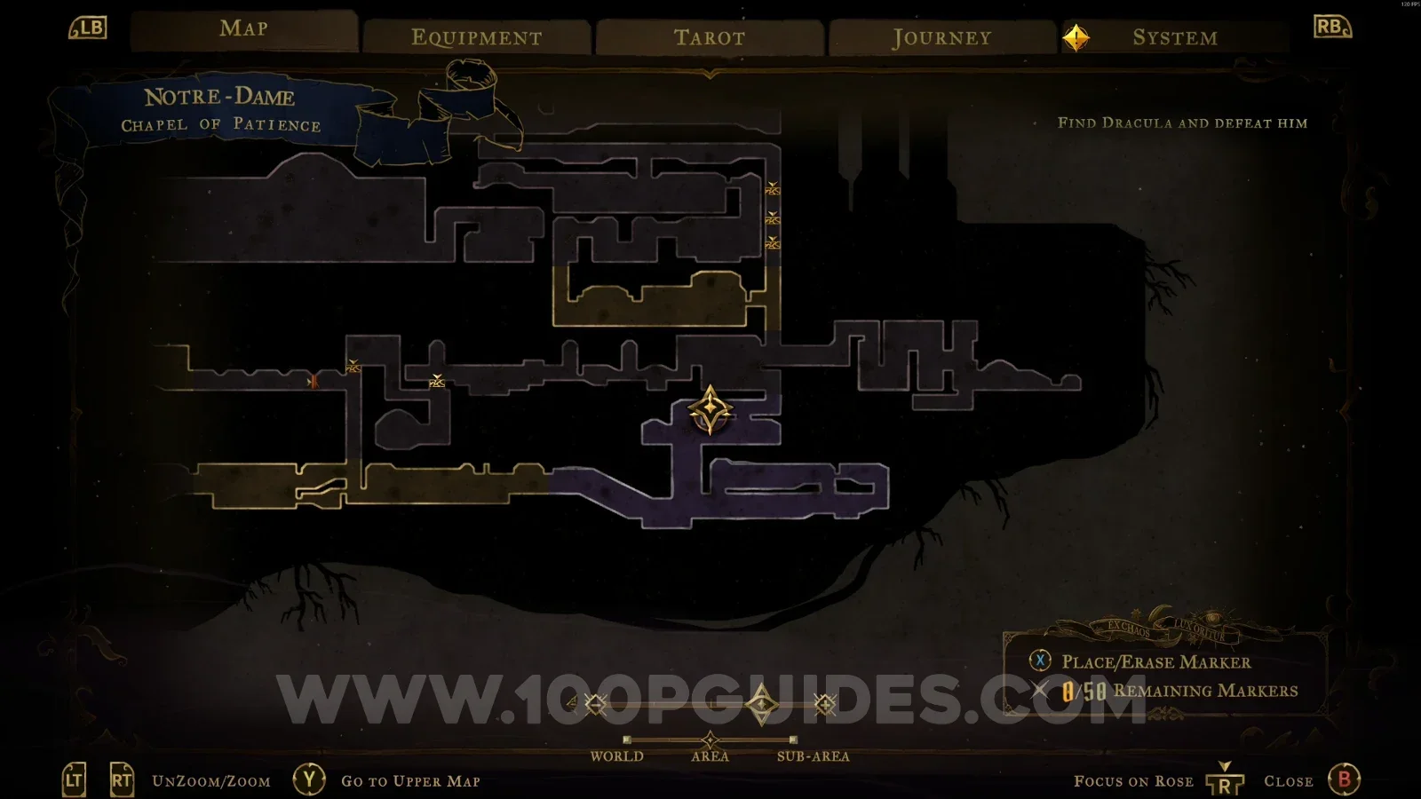 Castlevania Belmonts Curse Chapel Of Patience: map location of the Beelzebub's Seal relic