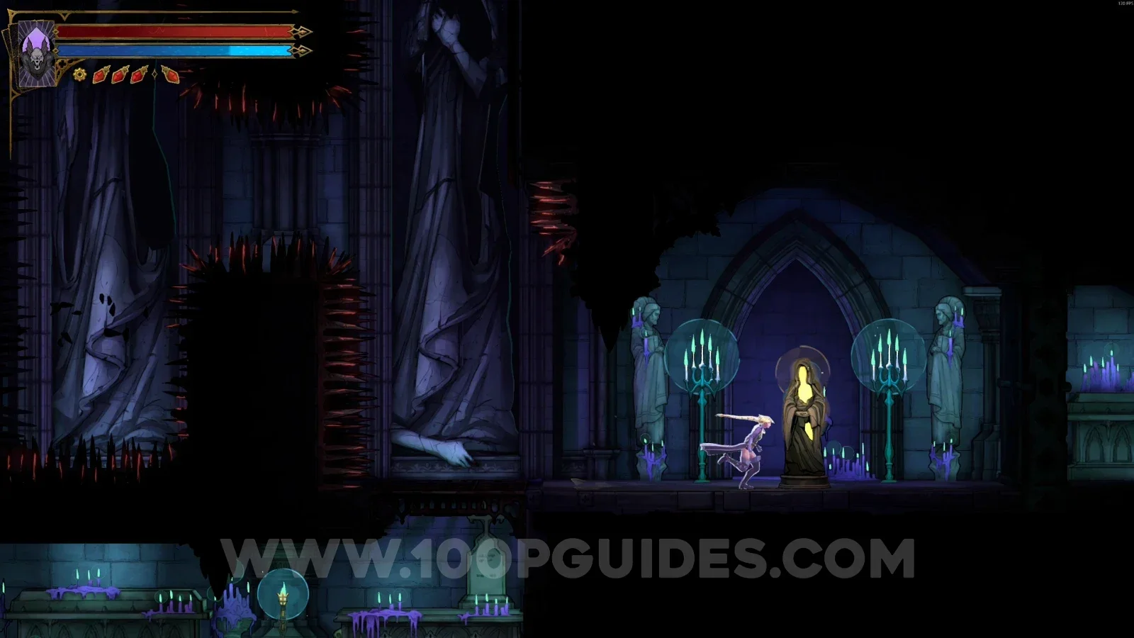 Castlevania Belmonts Curse Reliquary: destroying XP Statue #6 after pressing the plate