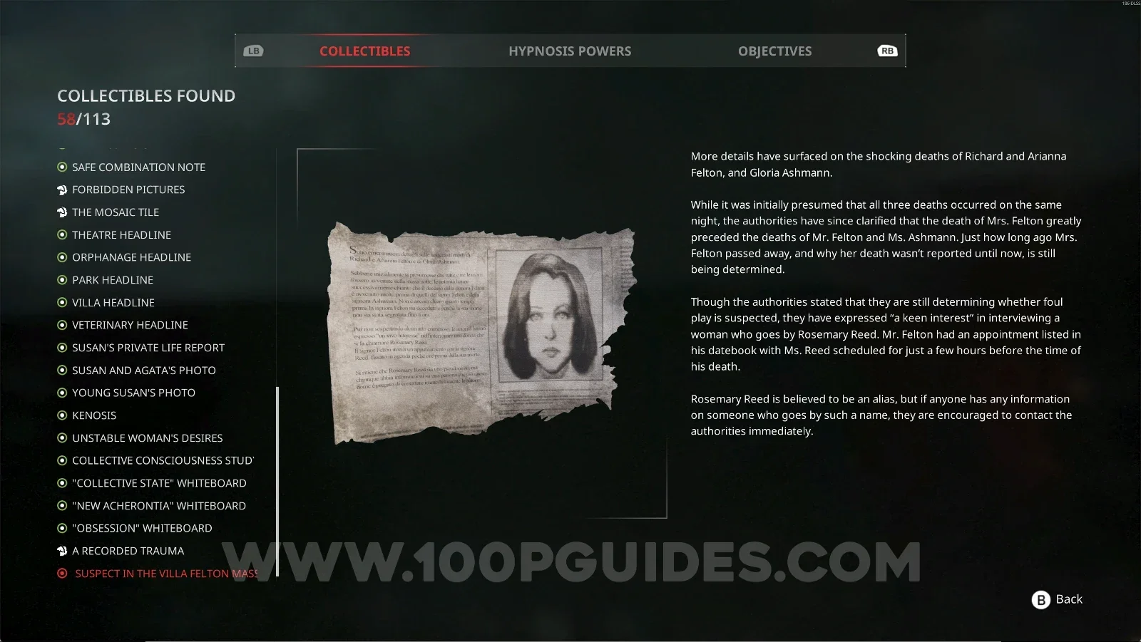Remothered: Red Nuns Legacy Noble Wing #38: Suspect In The Villa Felton Massacre collectible
