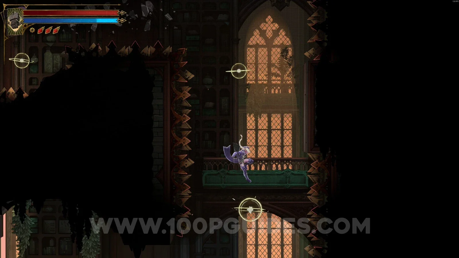 Castlevania Belmont's Curse Condemned Shelves: launching to the upper part of the large room
