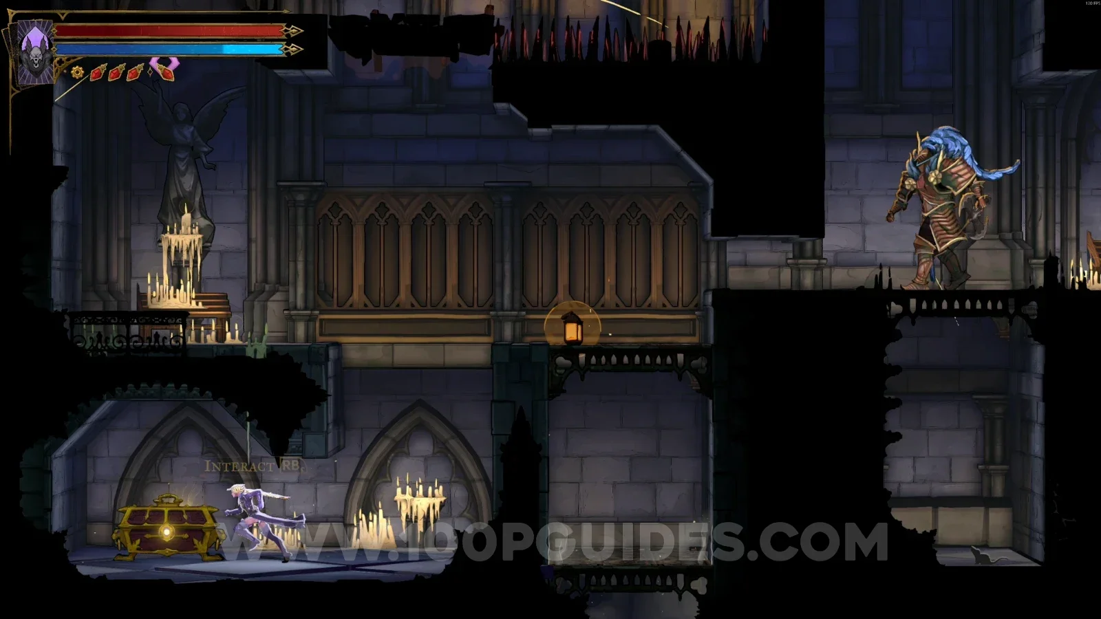 Castlevania Belmonts Curse Clock Tower: the chest with Arondight and Lancelot's Shield below the floor
