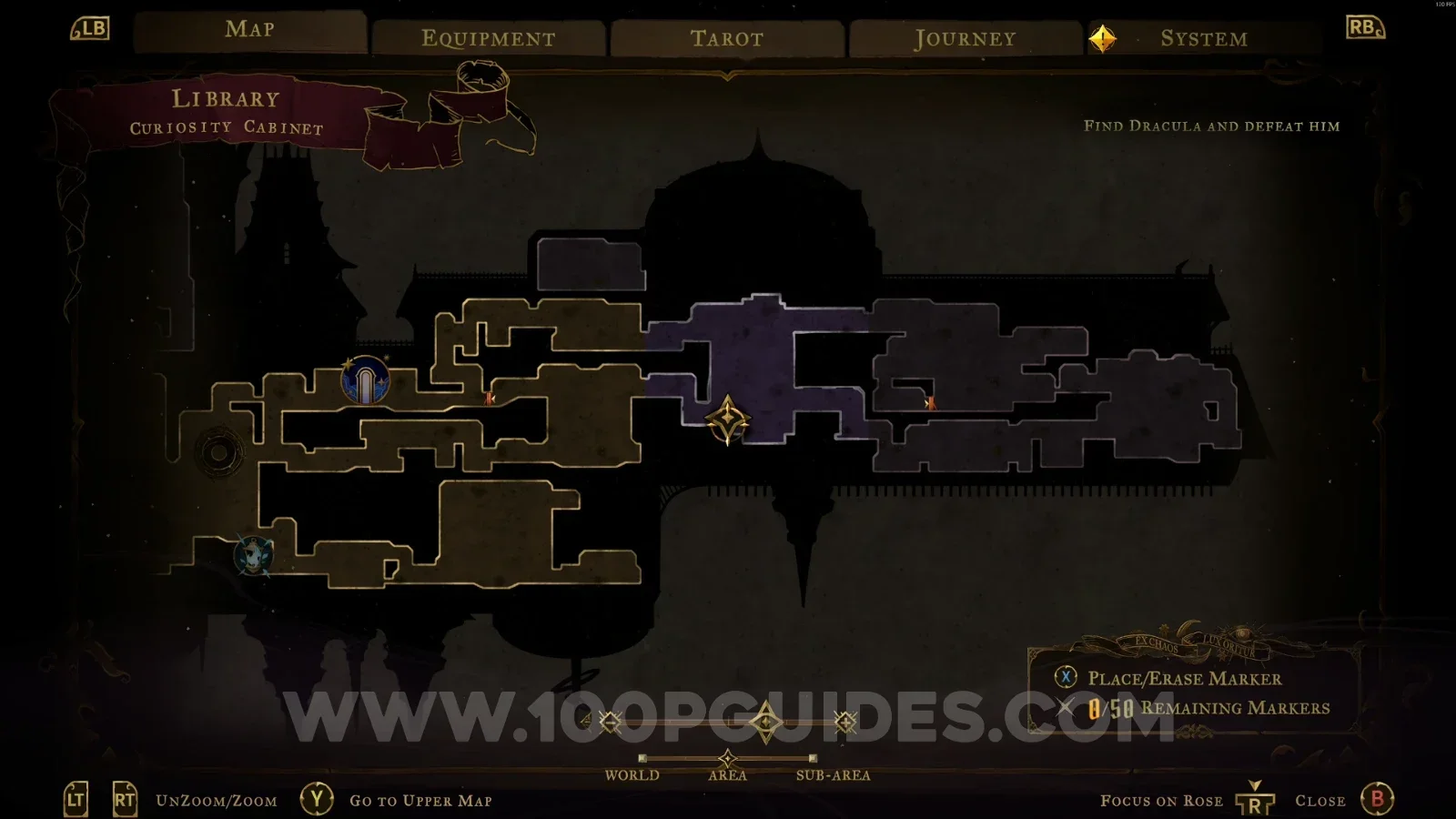 Castlevania Belmont's Curse: map location of the climb to Lisa's Laboratory and Weapon #2 Durandal