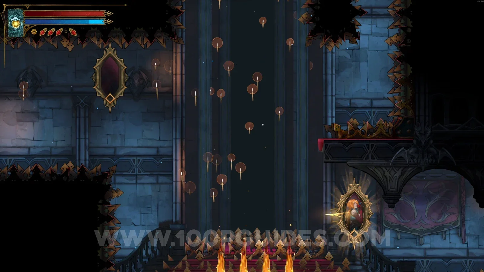 Castlevania Belmonts Curse Inner Courtyard: using the mirror to climb to the upper part of the area