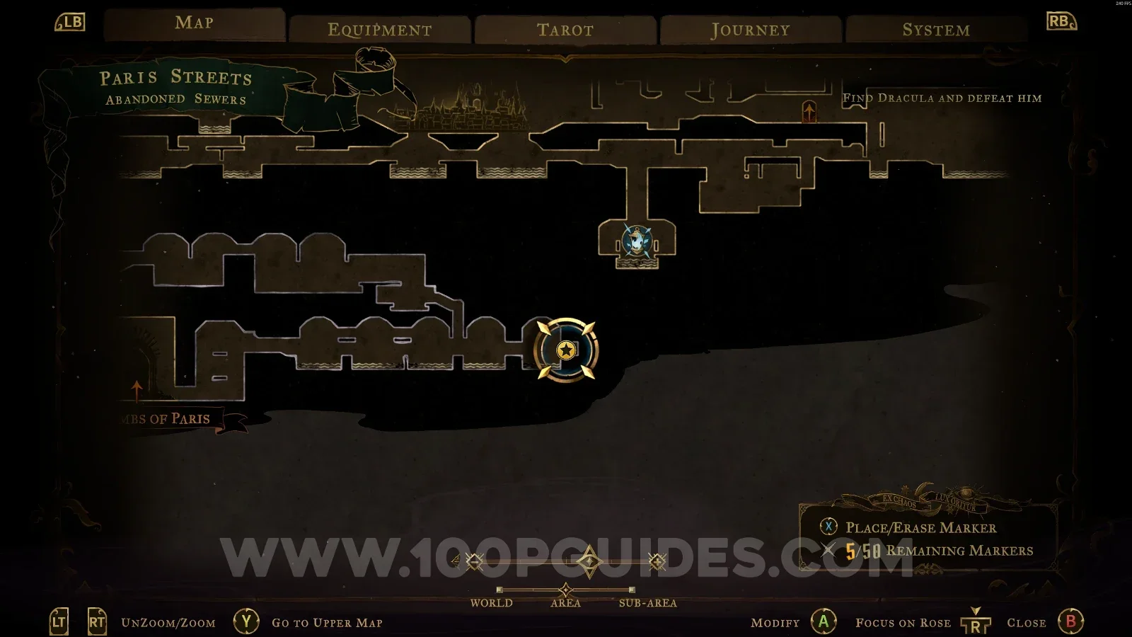 Castlevania Belmonts Curse Abandoned Sewers: map marking the area of Blue Book #3