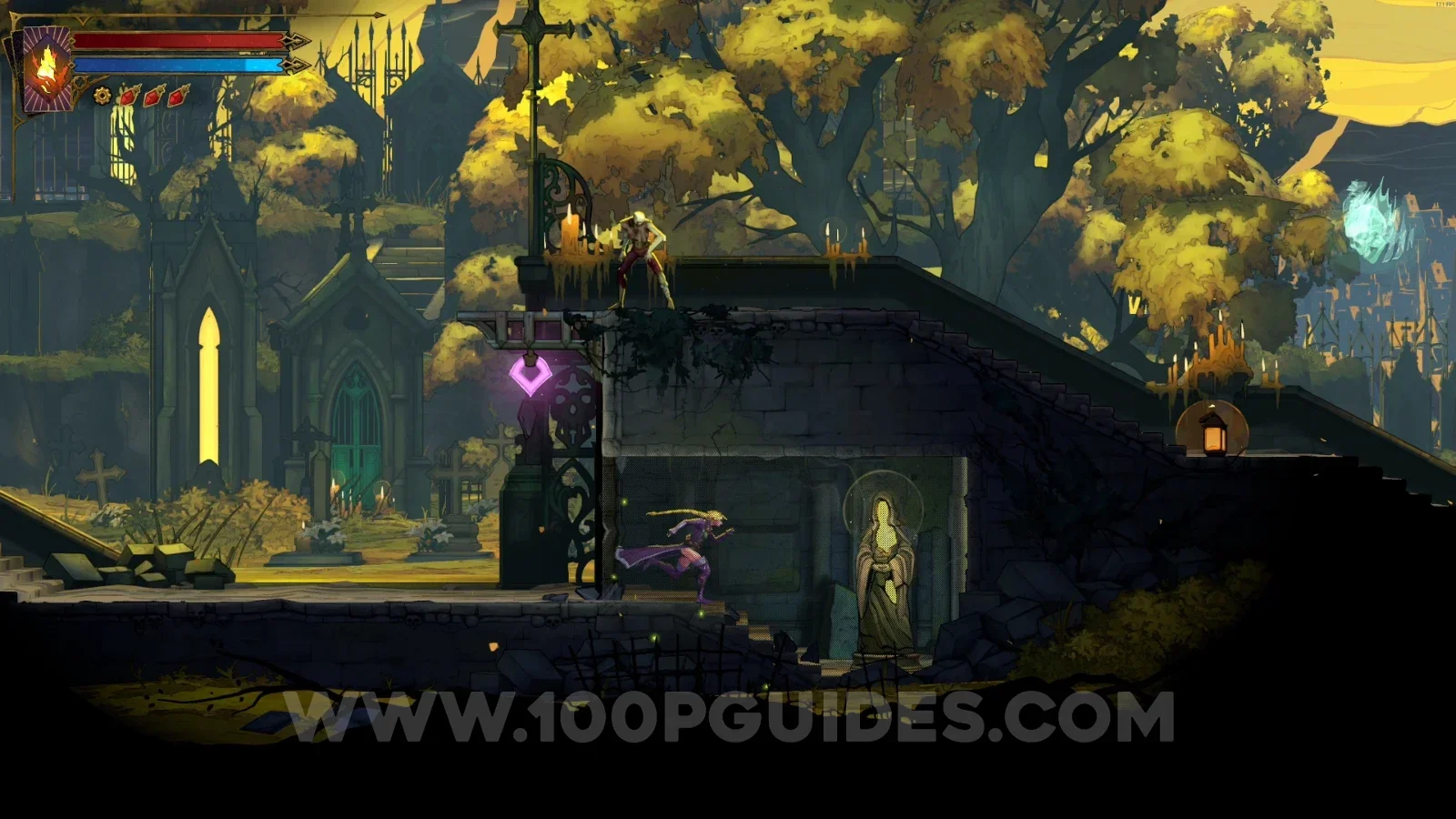 Castlevania Belmonts Curse Cemetery Entrance: XP Statue #29 in the marked area