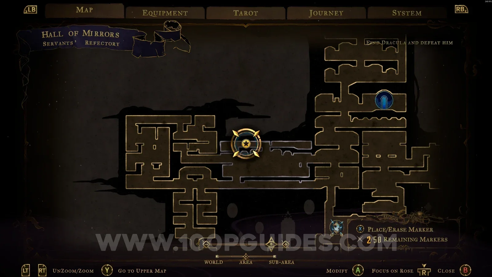 Castlevania Belmonts Curse Servants' Refectory: using the Arcane Whip to reach XP Statue #144 at the top