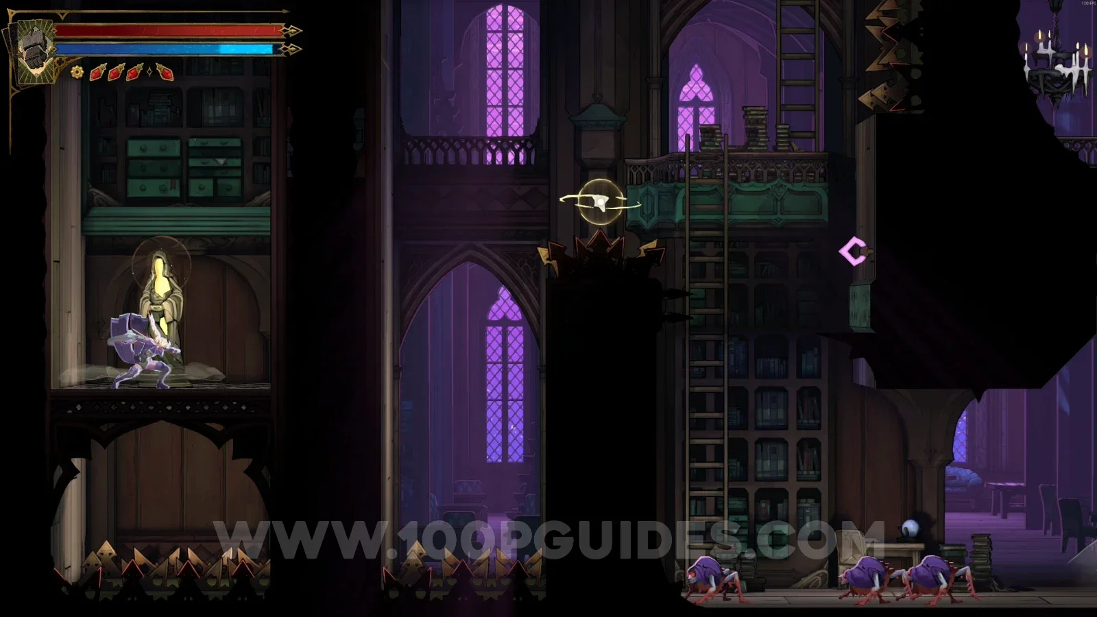 Castlevania Belmont's Curse Natural Philosophy Shelves: XP Statue #5 at the end of the single path