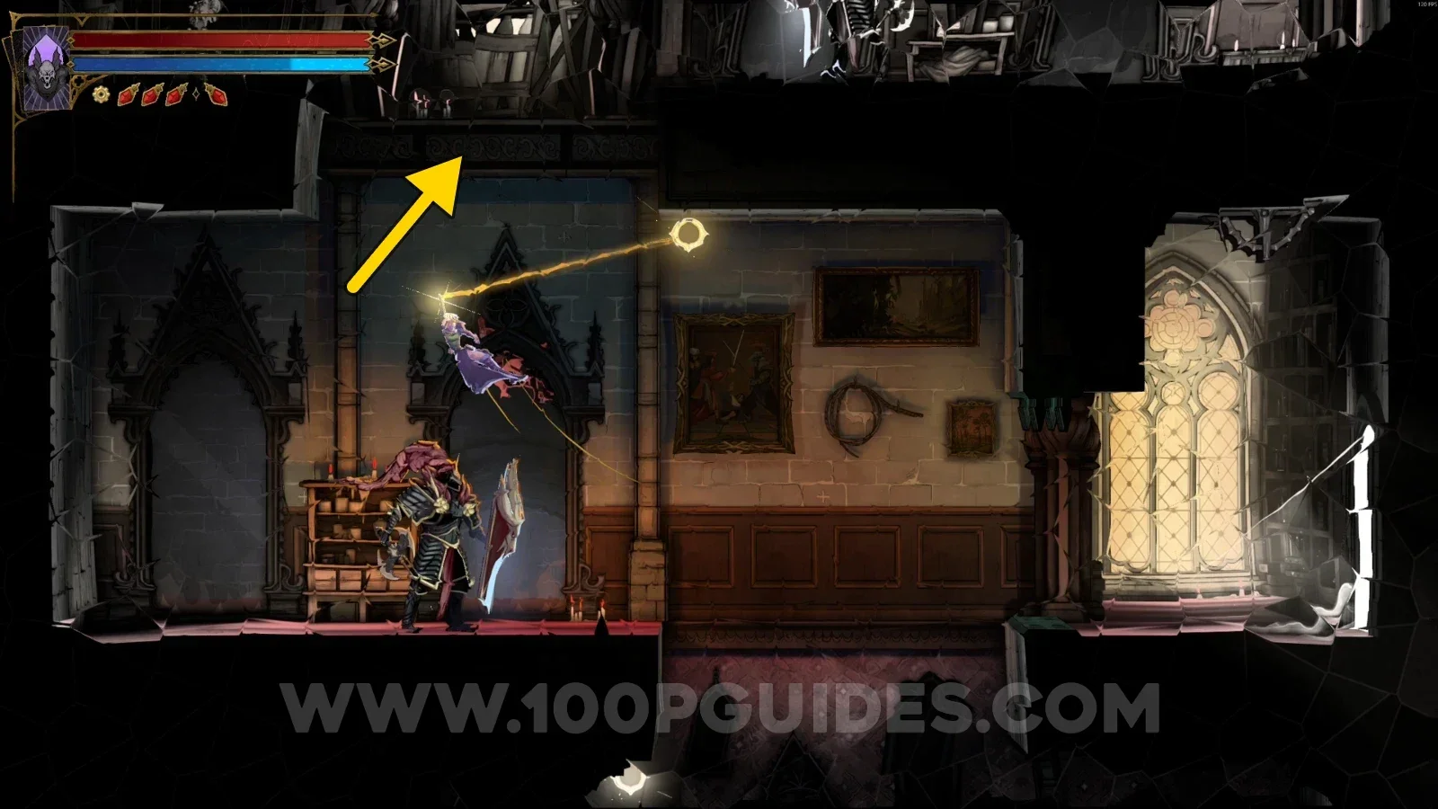 Castlevania Belmonts Curse Hall of Mirrors: the door on the left and another Arcane Whip climb
