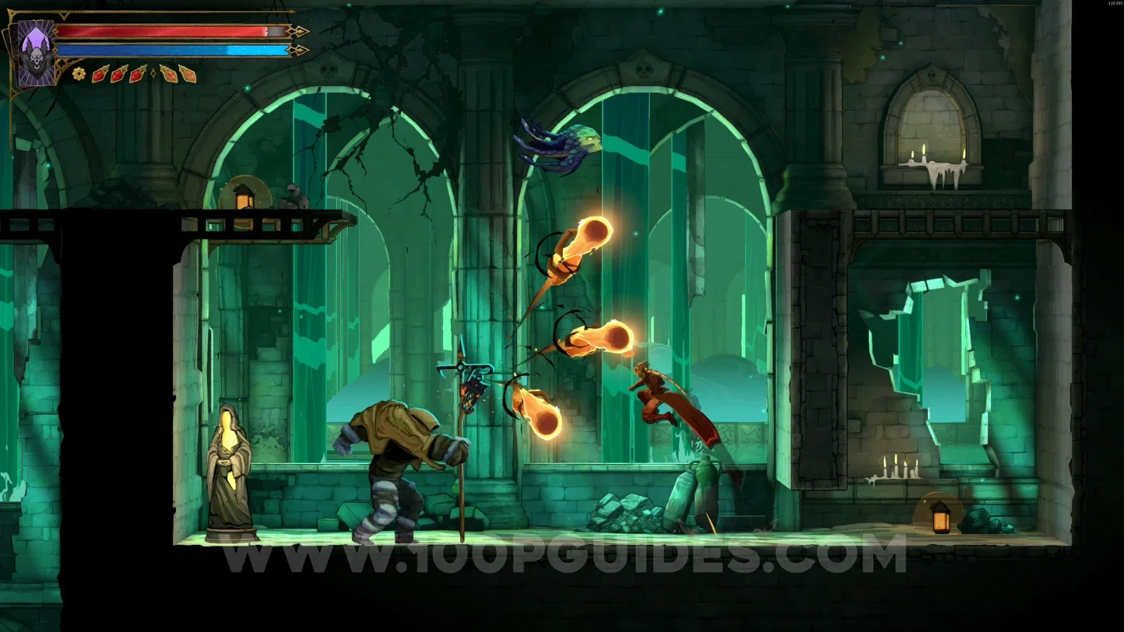 Castlevania Belmonts Curse Ruins Entrance: XP Statue #38 in the marked area