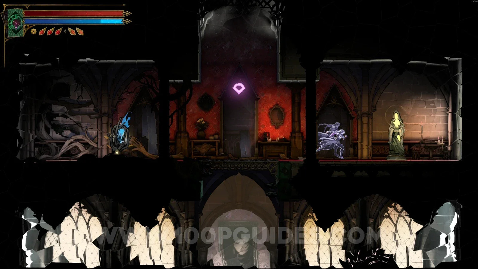 Castlevania Belmonts Curse Boudoir Of Bewilderment: XP Statue #147 in the marked area