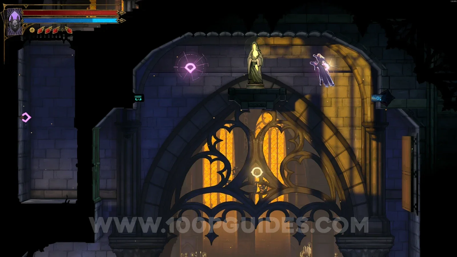 Castlevania Belmonts Curse Narthex: XP Statue #126 in the marked area