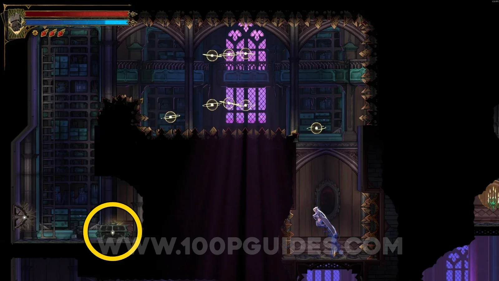 Castlevania Belmont's Curse Study Room: chest with Relic #3 Wraith's Tear in the secret room