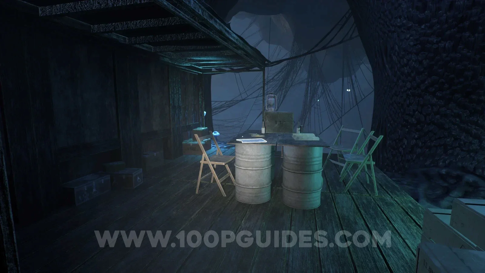 Terrible Lizards Chapter 4: A mutiny note on a table under the small tent in Cavern A