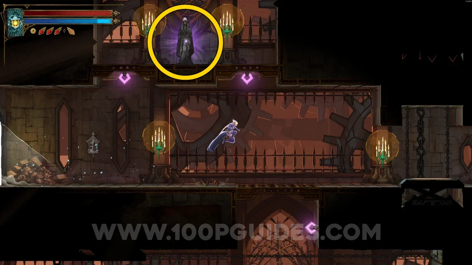 Castlevania Belmont's Curse Mechanic's Ascent: interacting with the statue for Clue The Zealot