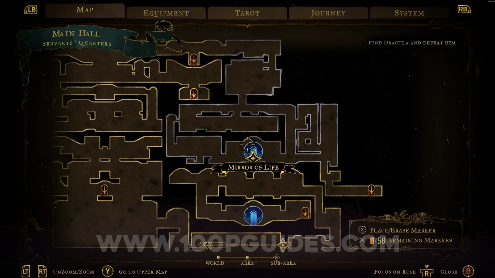 Castlevania Belmonts Curse Main Hall: the Servants' Quarters, where Mirror Of Life #18 is found