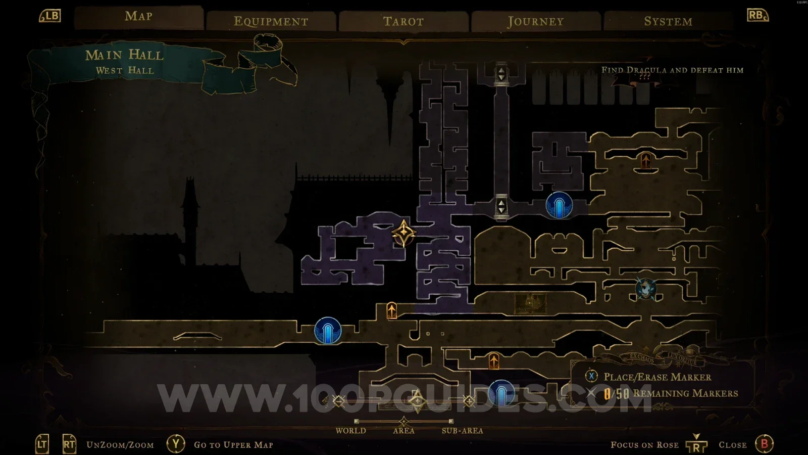 Castlevania Belmonts Curse West Hall: using the painting to go down to the lower part