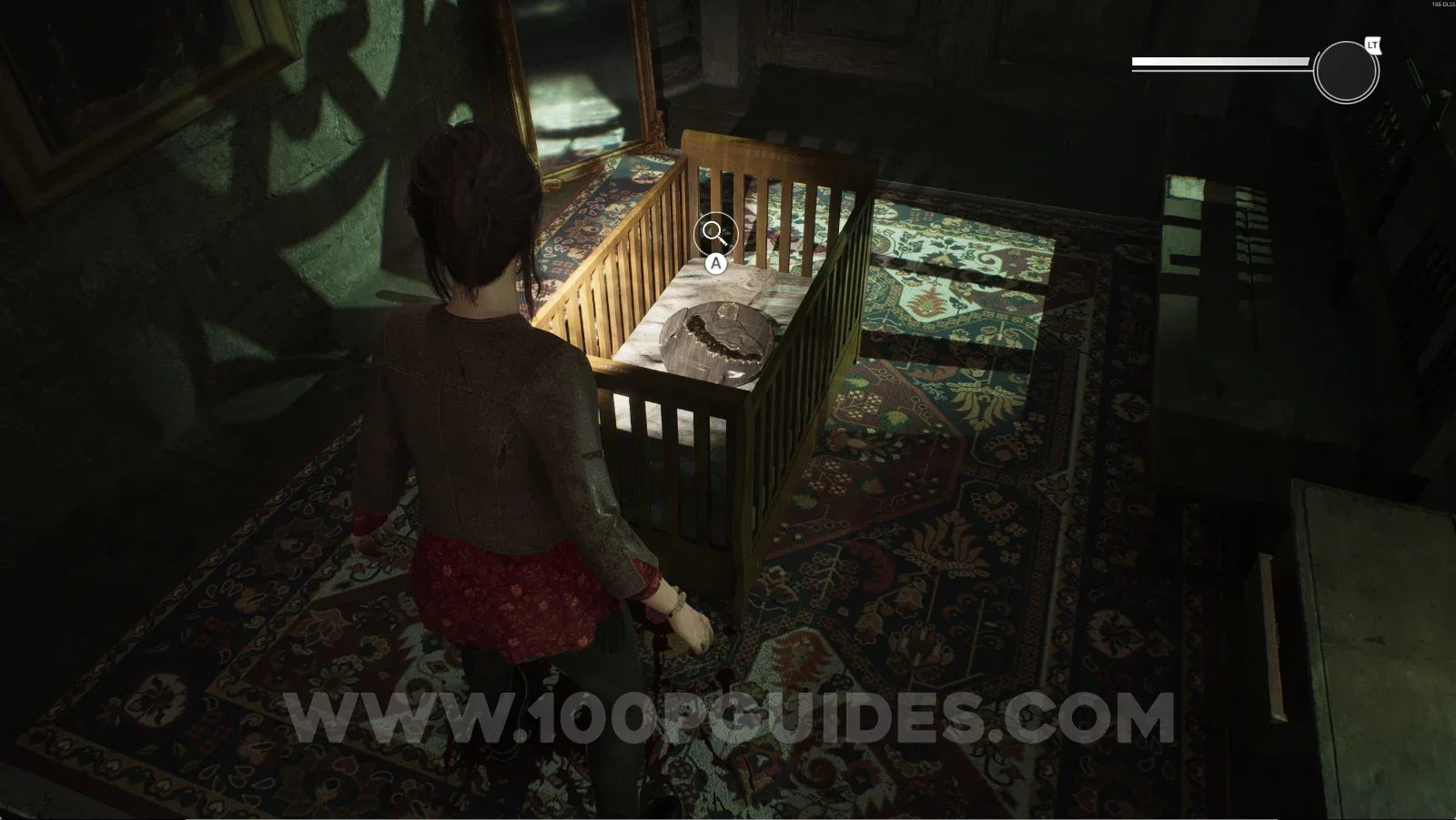Remothered: Red Nuns Legacy Convent: the crib next to the large door at the fork