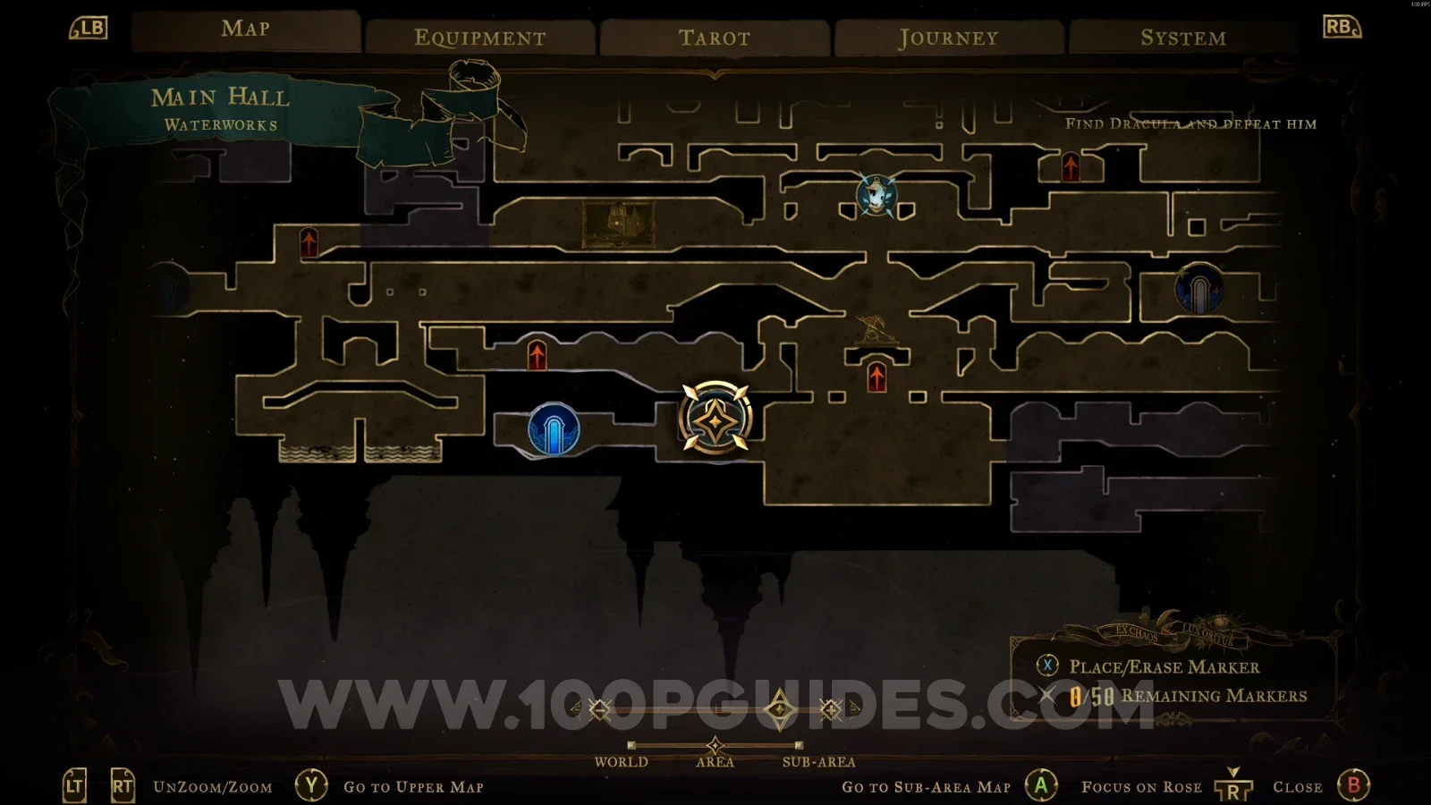 Castlevania Belmonts Curse Mirror Rooms: map location of the red door leading to XP Statue #19