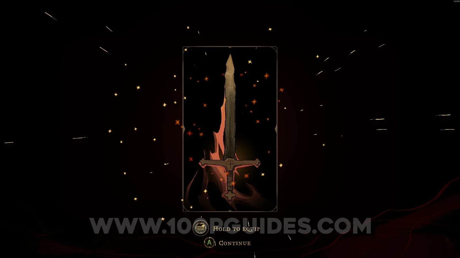 Castlevania Belmonts Curse Upper Tower: Weapon #3 Burnt Sword of Fierbois on the ground after Joan