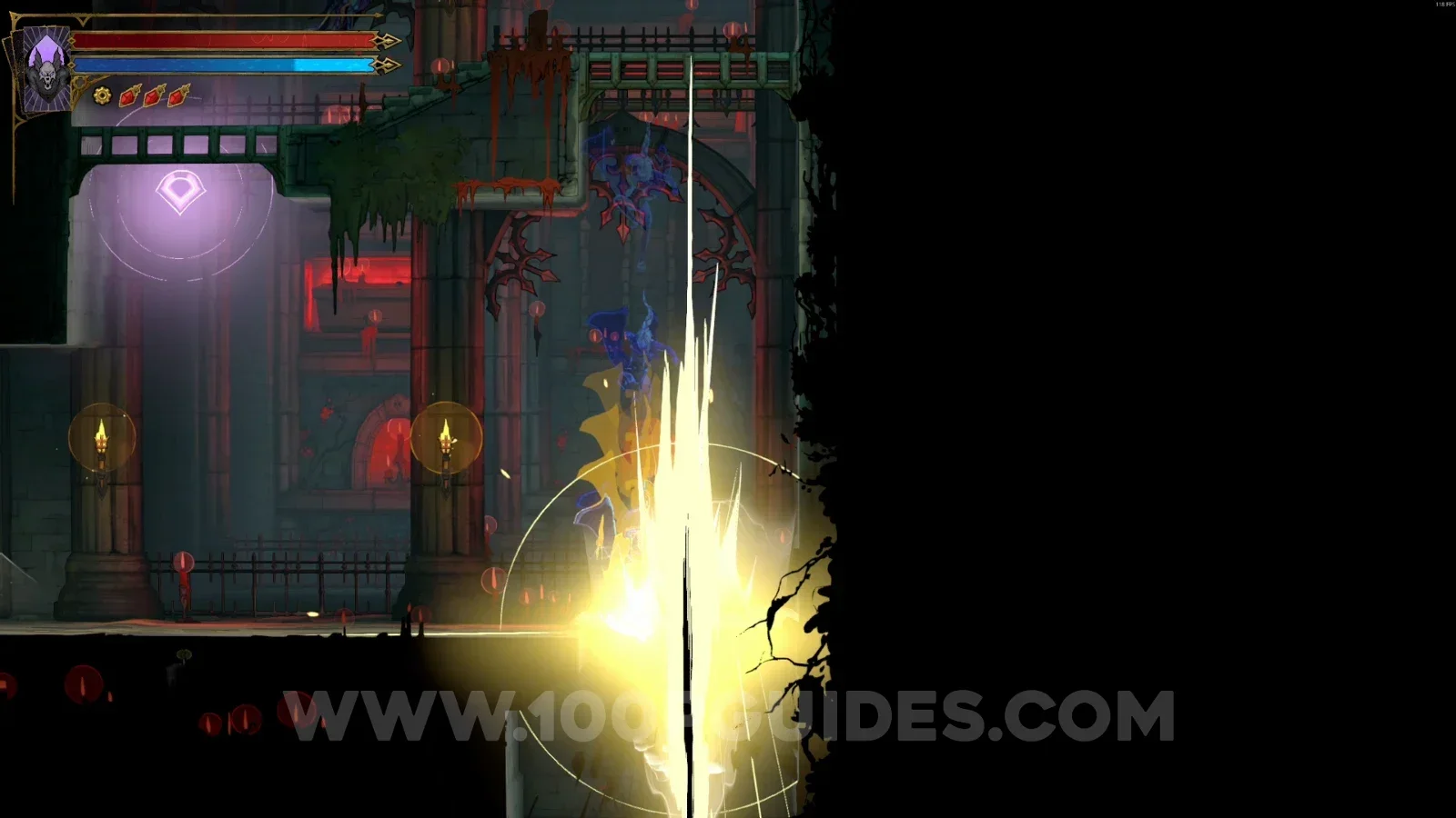 Castlevania Belmont's Curse Ancient Sewers: dropping through the broken floor toward Haunted Coffin #5