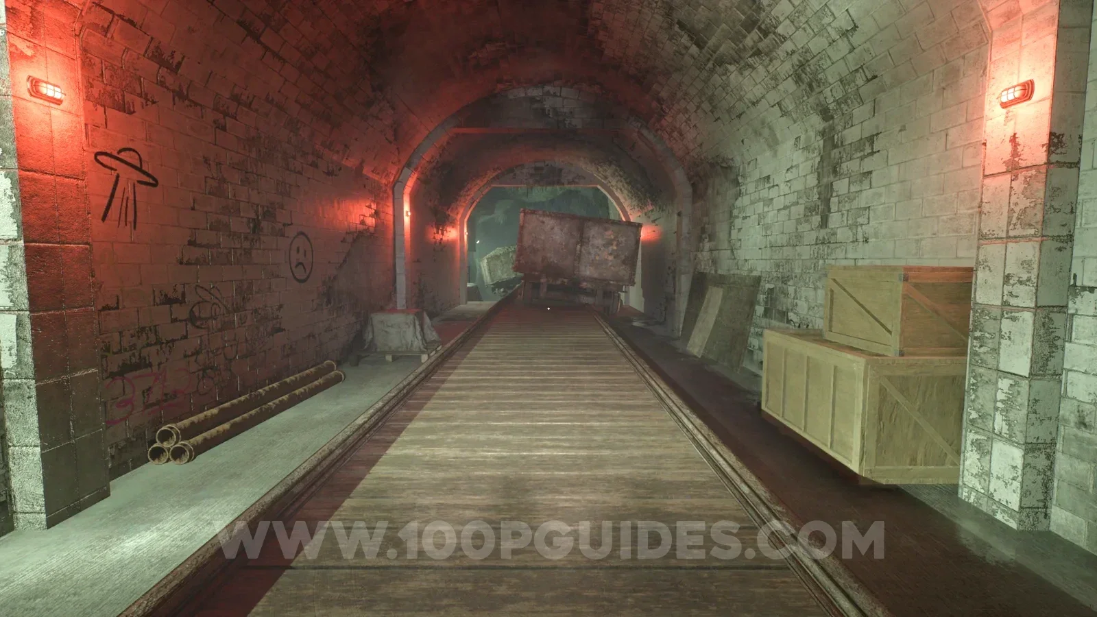 Terrible Lizards Chapter 3: coming out of the tunnel past the area with lots of train carts