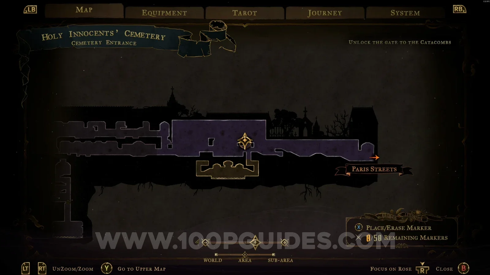 Castlevania Belmonts Curse Holy Innocents' Cemetery map marking the Haunted Coffin #5 location