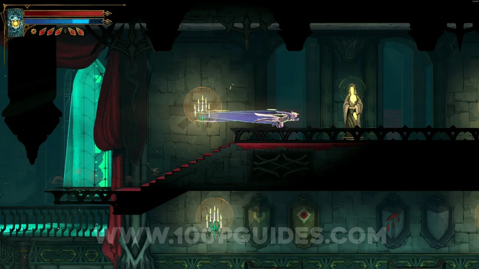 Castlevania Belmonts Curse Entrance Corridor: XP Statue #1 in the area marked on the map