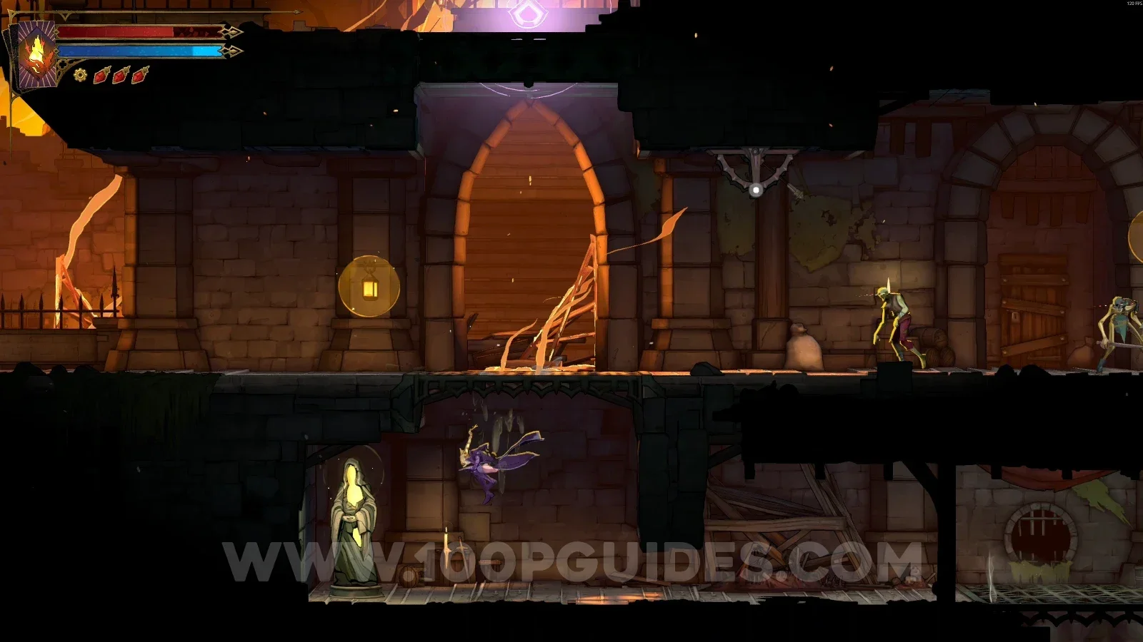 Castlevania Belmonts Curse Prison Tower: breaking XP Statue #21 below the platform