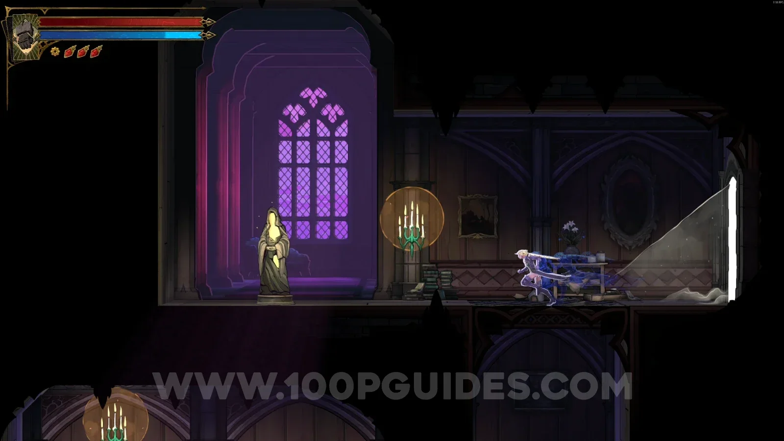 Castlevania Belmonts Curse Study Room: XP Statue #89 in the marked area
