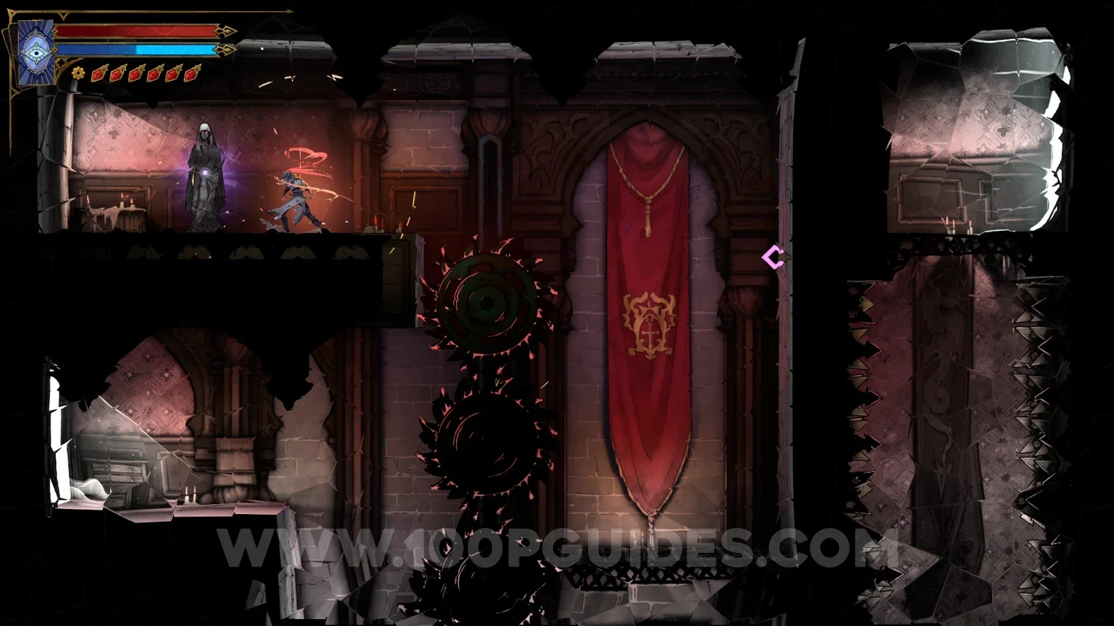 Castlevania Belmont's Curse: The Temptress Guards The Hall Of Mirrors clue found in the Glass Gallery