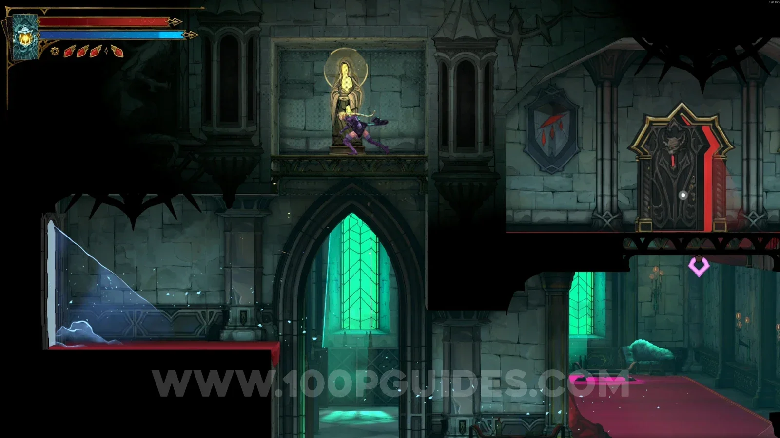 Castlevania Belmonts Curse Boudoirs: XP Statue #78 in a small secret room next to the red door