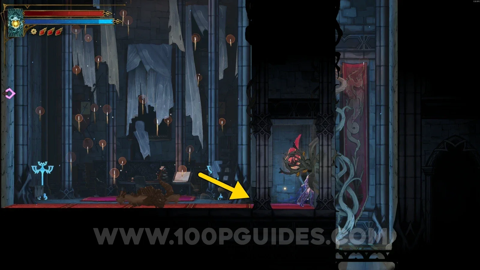 Castlevania Belmonts Curse Grand Hall: Brave Heart Fragment #1 in the small secret room revealed by sliding